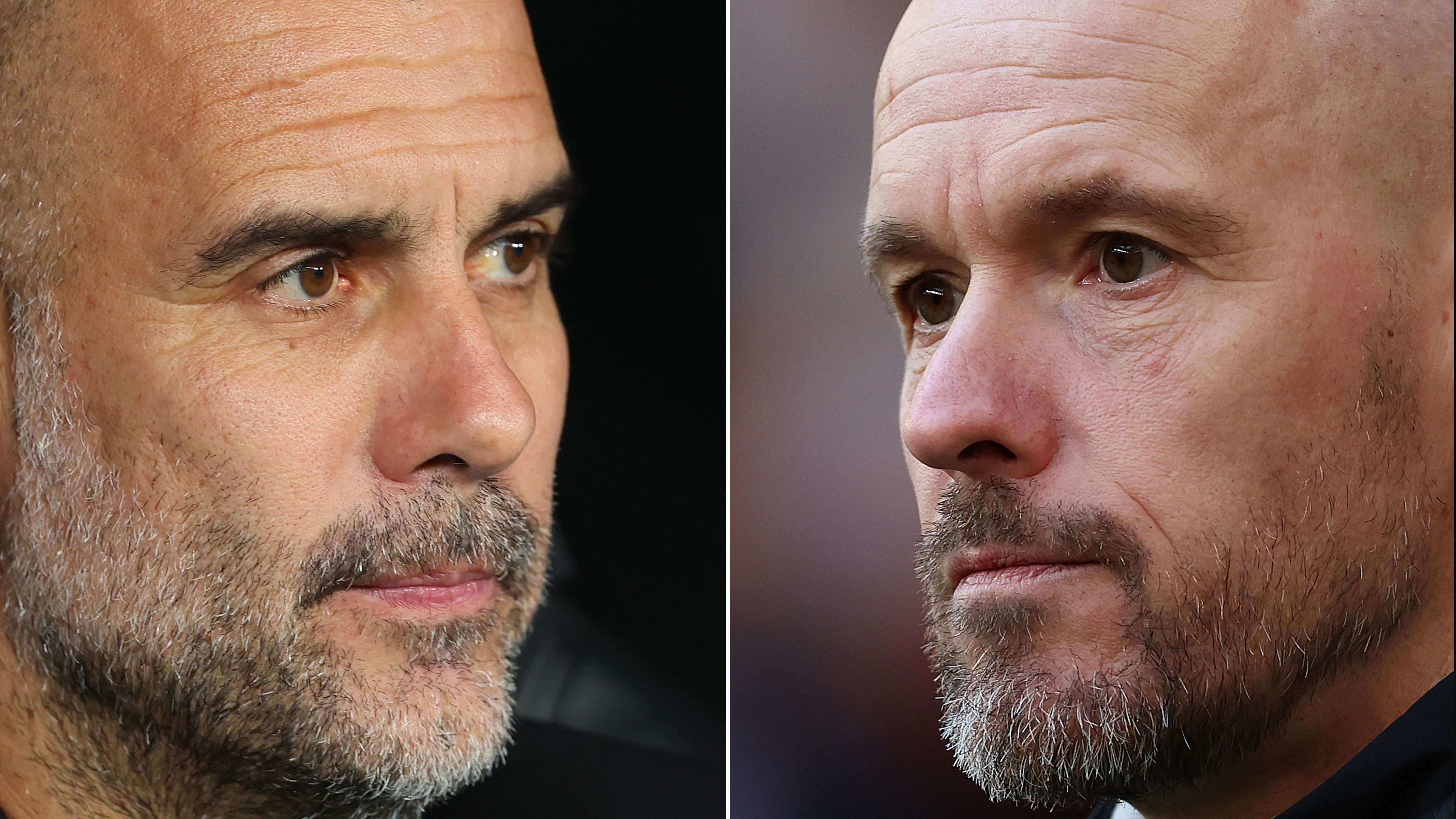 Pep Guardiola e Erik ten Hag comandam os rivais de Manchester na primeira final entre eles na história