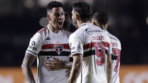 Luciano comemora o gol da virada do São Paulo no Morumbi