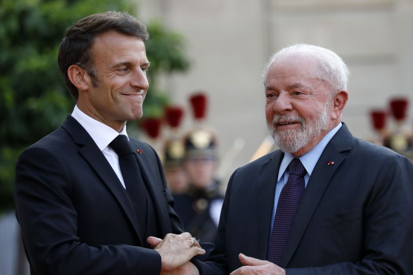 Presidente francês, Emmanuel Macron, recebe Lula para jantar oficial em Paris - 22/06/2023 / Antoine Gyori - Corbis/Corbis via Getty Images