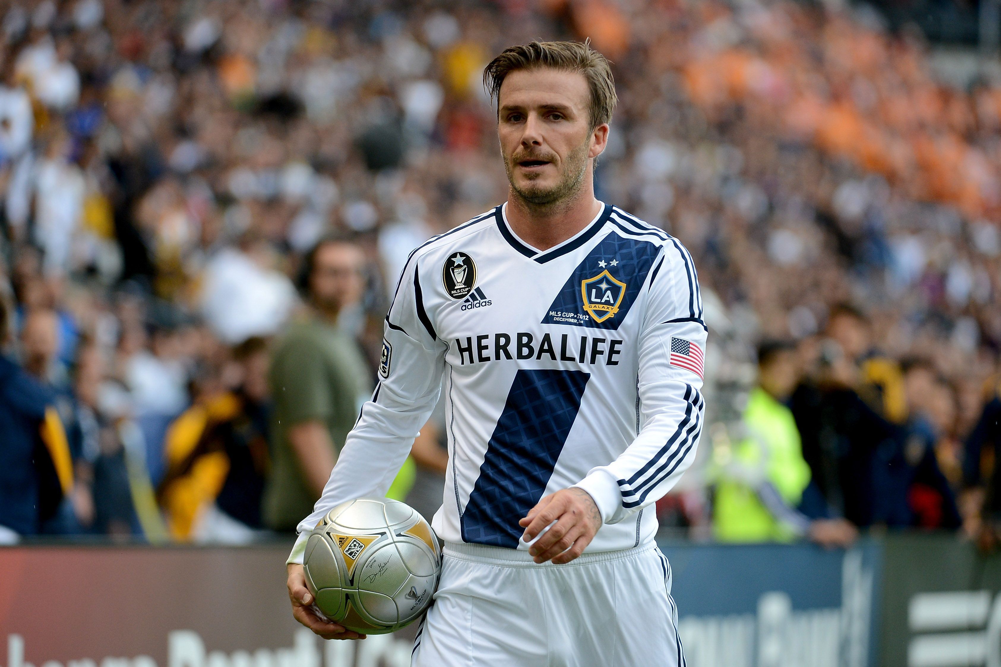 David Beckham durante jogo do Los Angeles Galaxy / Photo by Harry How/Getty Images