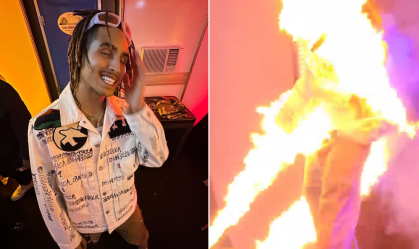 Rapper Matuê é atingido por fogo cenográfico durante show em MG