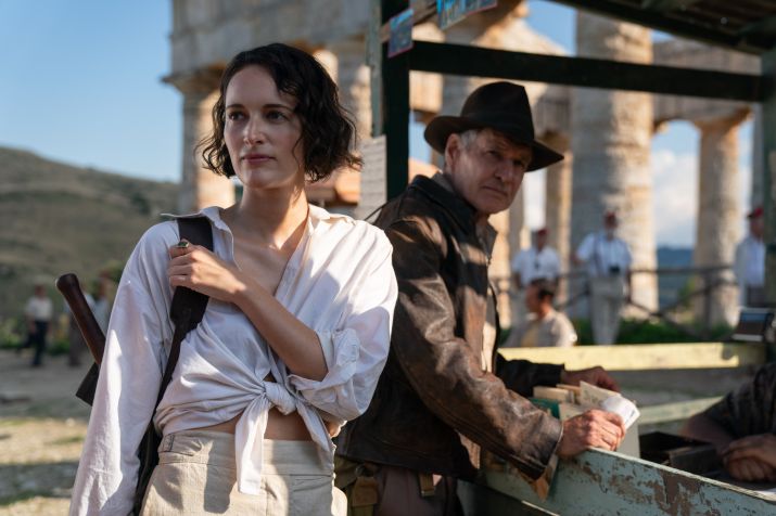 Phoebe Waller-Bridge e Harrison Ford em "Indiana Jones e o Chamado do Destino"