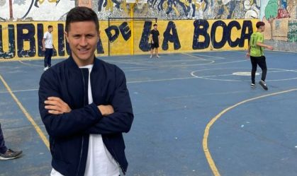 Ander Herrera em La Boca, antes de ir em La Bombonera
