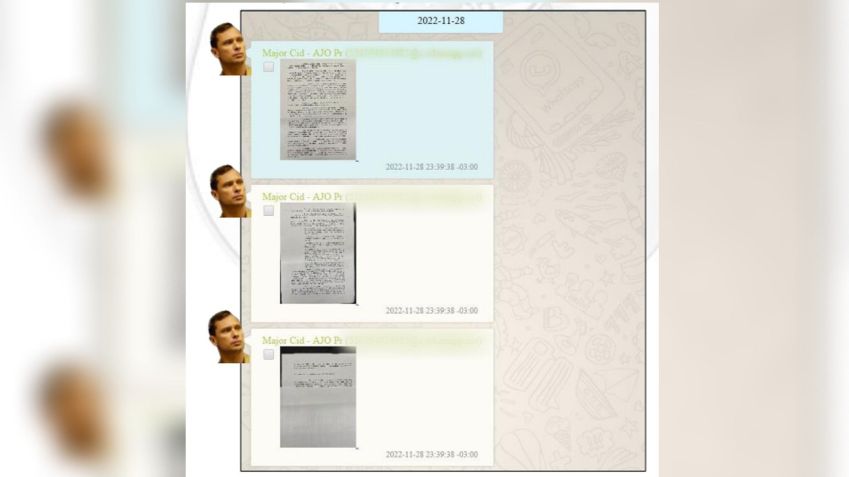 Relatório da Polícia Federal (PF) mostra imagens enviadas pelo ex-ajudante de ordens Mauro Cid a ele mesmo com documento de declaração de Estado de Sítio / Reprodução