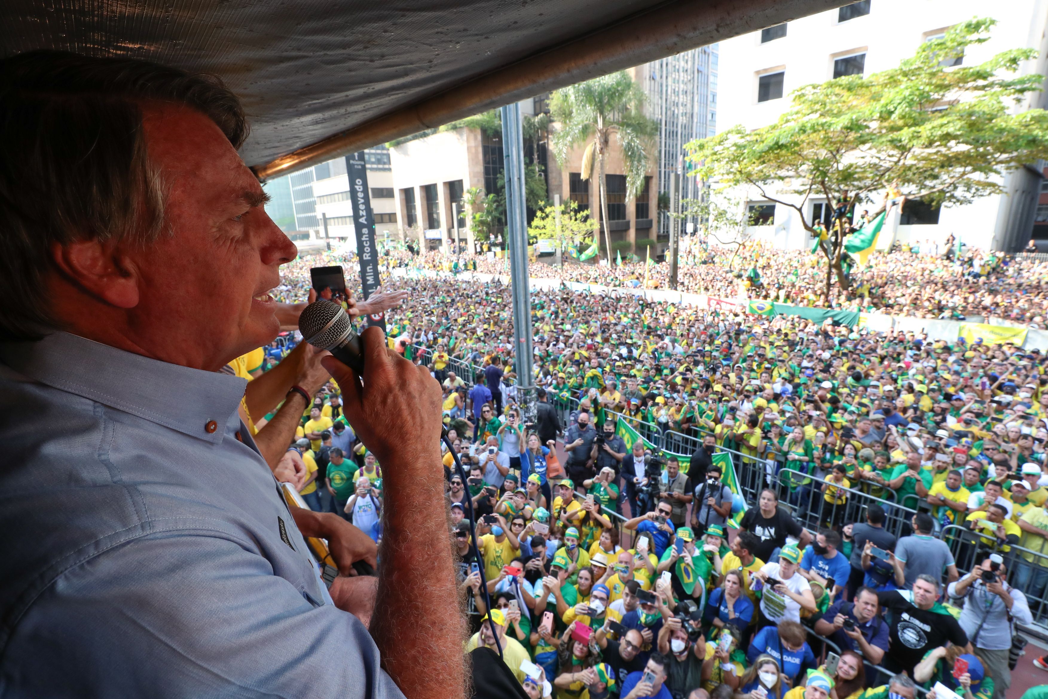 Jair Bolsonaro em ato do 7 de Setembro em São Paulo, em 2021
