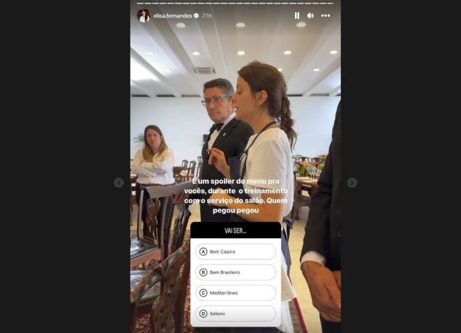 Elisa Fernandes faz preparativos de almoço no Itamaraty / Reprodução/Instagram