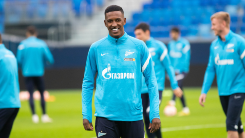 Zagueiro brasileiro Robert Renan em treino do Zenit, clube de futebol da Rússia, em 2023