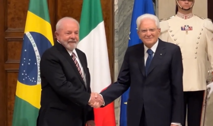 Lula se reúne com presidente da Itália em Roma horas antes de encontro com papa