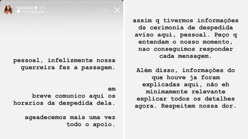 Lygia Fazio morreu nesta quarta-feira, 31, em São Paulo, aos 40 anos / Reprodução/Lygia Fazio/Instagram