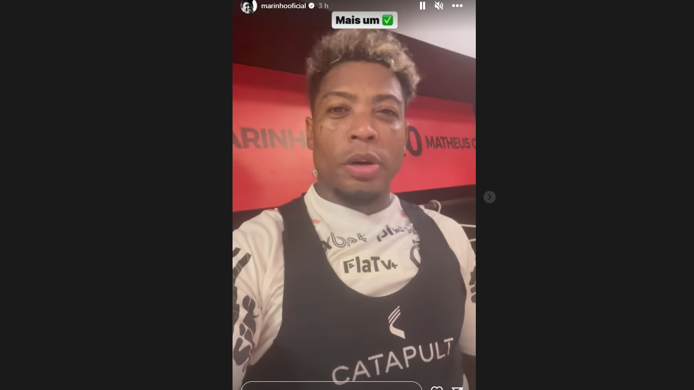 Marinho publicou vídeo nas redes sociais após treinar no Flamengo