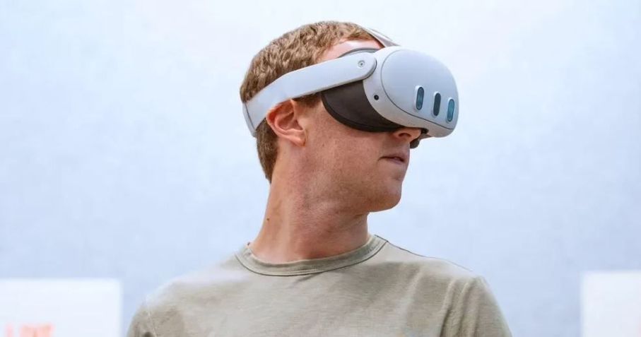 Mark Zuckerberg testando óculos de realidade mista Meta Quest 3 / Reprodução/Instagram