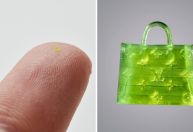Fashionistas recriam bolsa em versão microscópica menor que um grão de sal