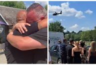 Após fingir a própria morte, tiktoker belga chega ao funeral de helicóptero; veja