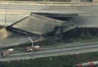 Viaduto desaba na Filadélfia depois de caminhão-tanque pegar fogo