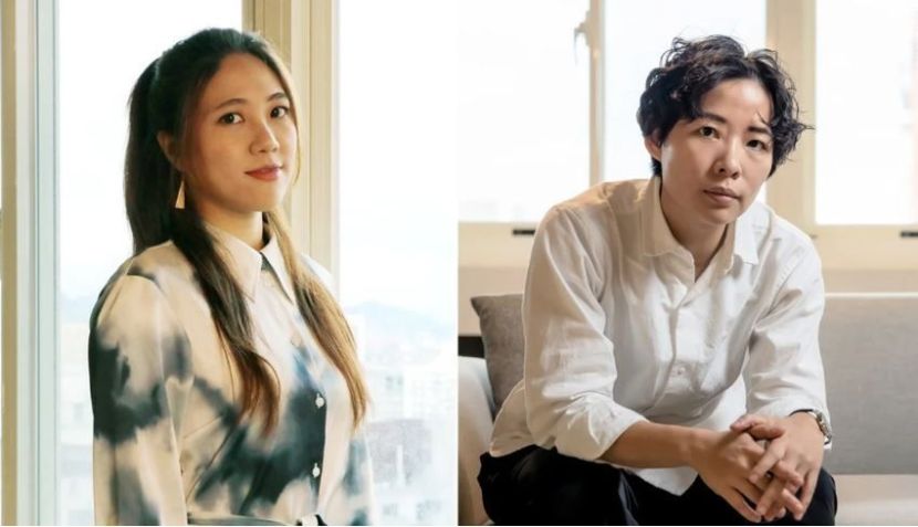 Nina Peng (à esquerda) e Chien Li-ying (à direita) co-escreveram o roteiro de "Wave Makers". / Cortesia DAMOU Entertainment