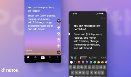 TikTok passa a permitir criação de conteúdo no formato de texto