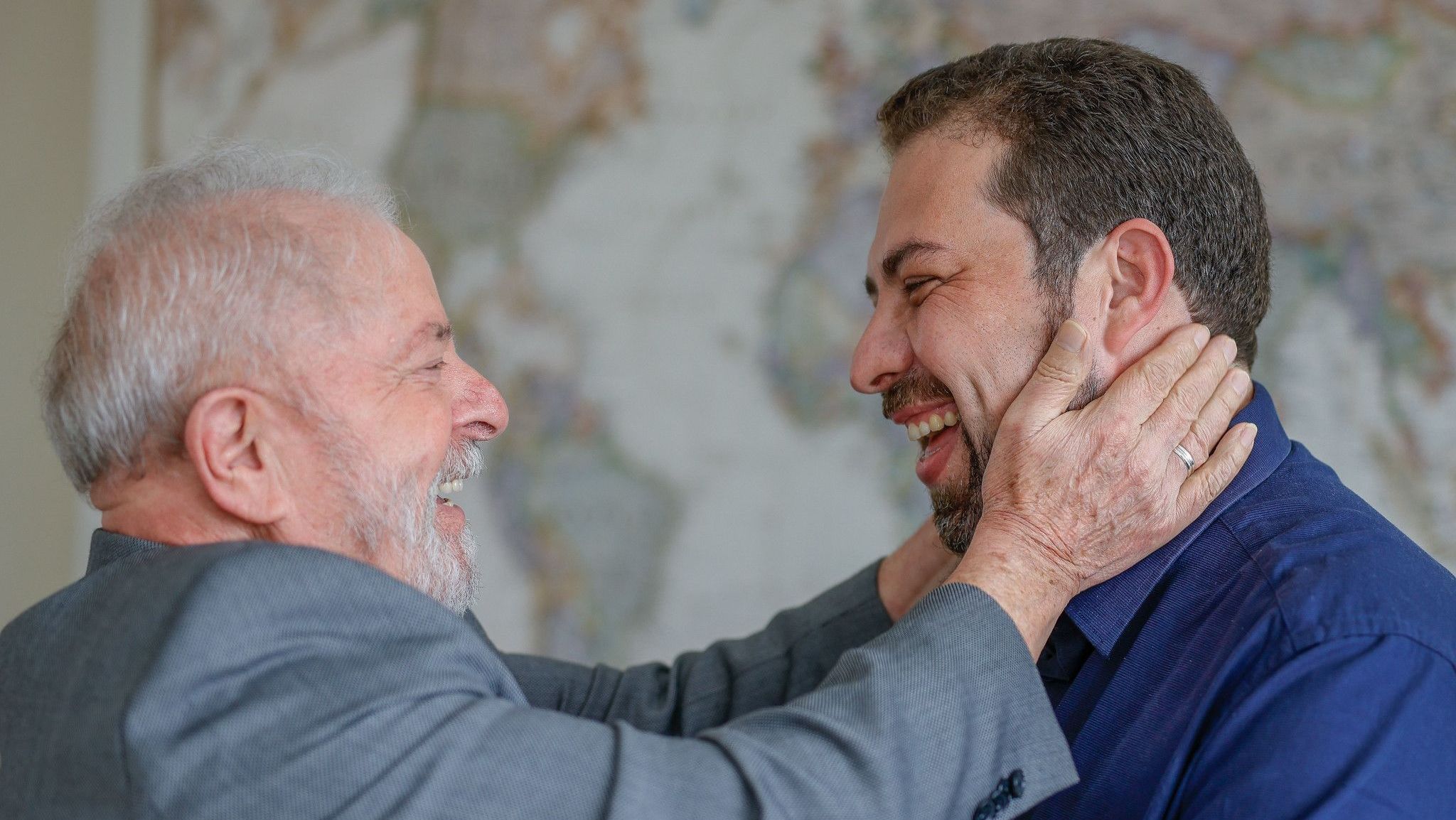 O presidente Luiz Inácio Lula da Silva (PT) e o deputado Guilherme Boulos (PSOL-SP)