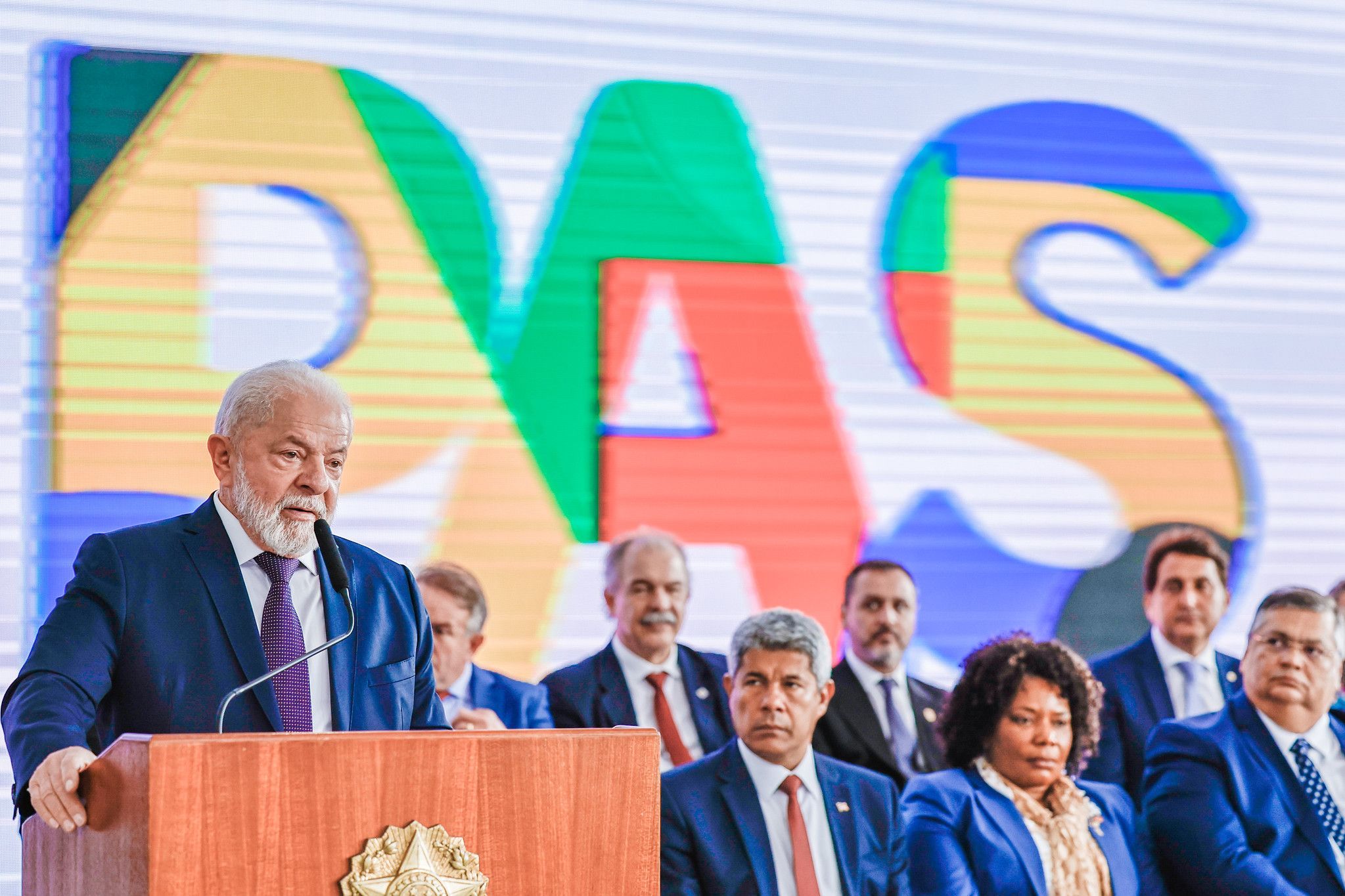O presidente Luiz Inácio Lula da Silva (PT) durante cerimônia no Palácio do Planalto