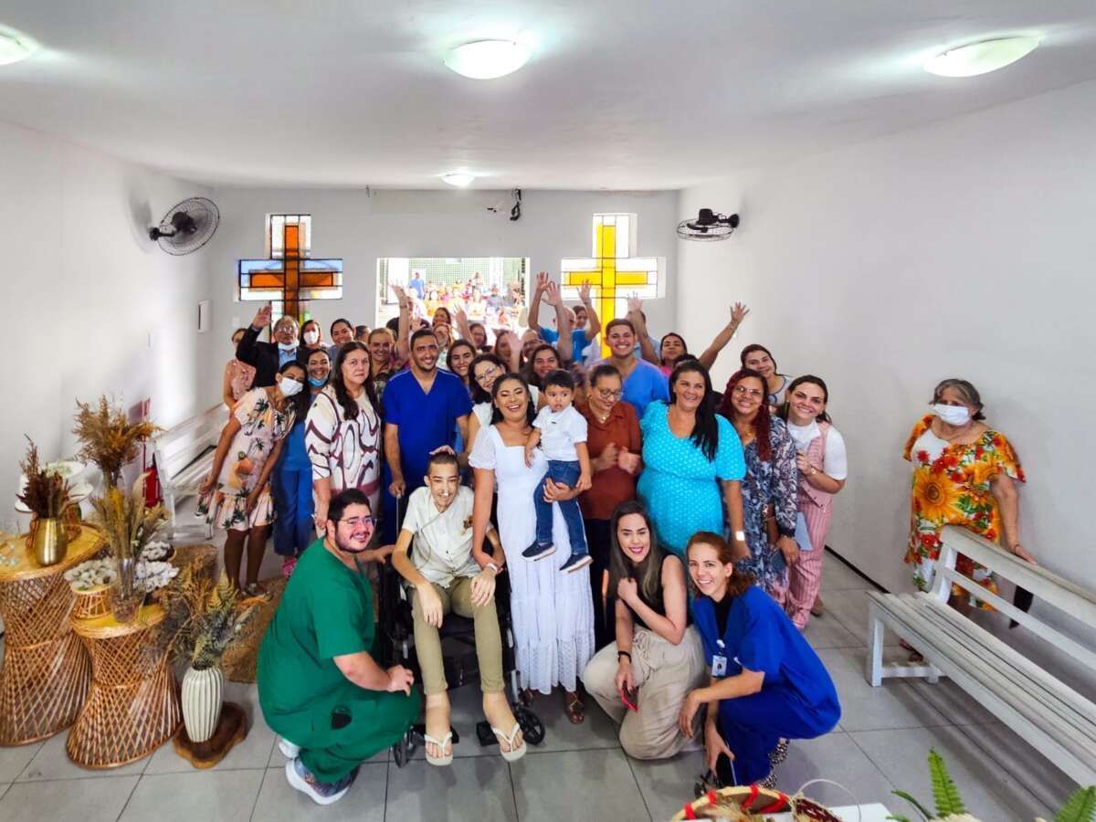 Celebração do casamento de Luiz Gabriel Xavier e Ingrid Muana Pereira / Divulgação/Secretaria de Saúde do Ceará