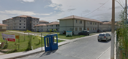 Entrada do condomínio residencial Carlos Alberto Soares de Freitas, do Minha Casa Minha Vida, no bairro de Inoã, em Maricá, no Rio de Janeiro.