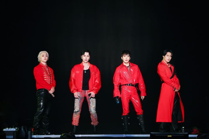 Da esquerda para a direita: S.Coups, Vernon, Wonwoo e Mingyu, que são do Hip Hop Team. / PLEDIS Entertainment