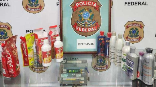 Espanhol tentou embarcar do Rio para a Europa com cocaína líquida escondida na bagagem na tarde desta quinta-feira
