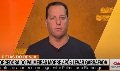 Benjamin Back, apresentador da CNN, no quadro Diretas do Benja
