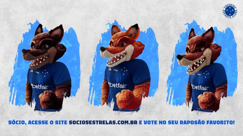 Três modelos do novo Raposão, abertos a votação para sócios do Cruzeiro / Divulgação/Cruzeiro