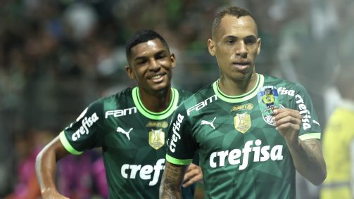 Breno Lopes comemora terceiro gol do Palmeiras