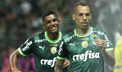 Breno Lopes comemora terceiro gol do Palmeiras