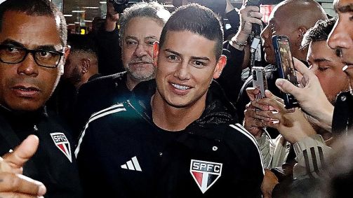 James desembarcou em Congonhas para se apresentar o São Paulo