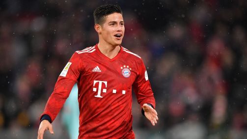 James Rodríguez em campo pelo Bayern de Munique