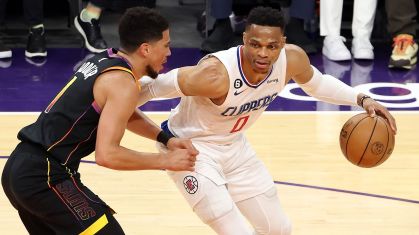 Russell Westbrook em ação pelo Los Angeles Clippers, contra o Phoenix Suns
