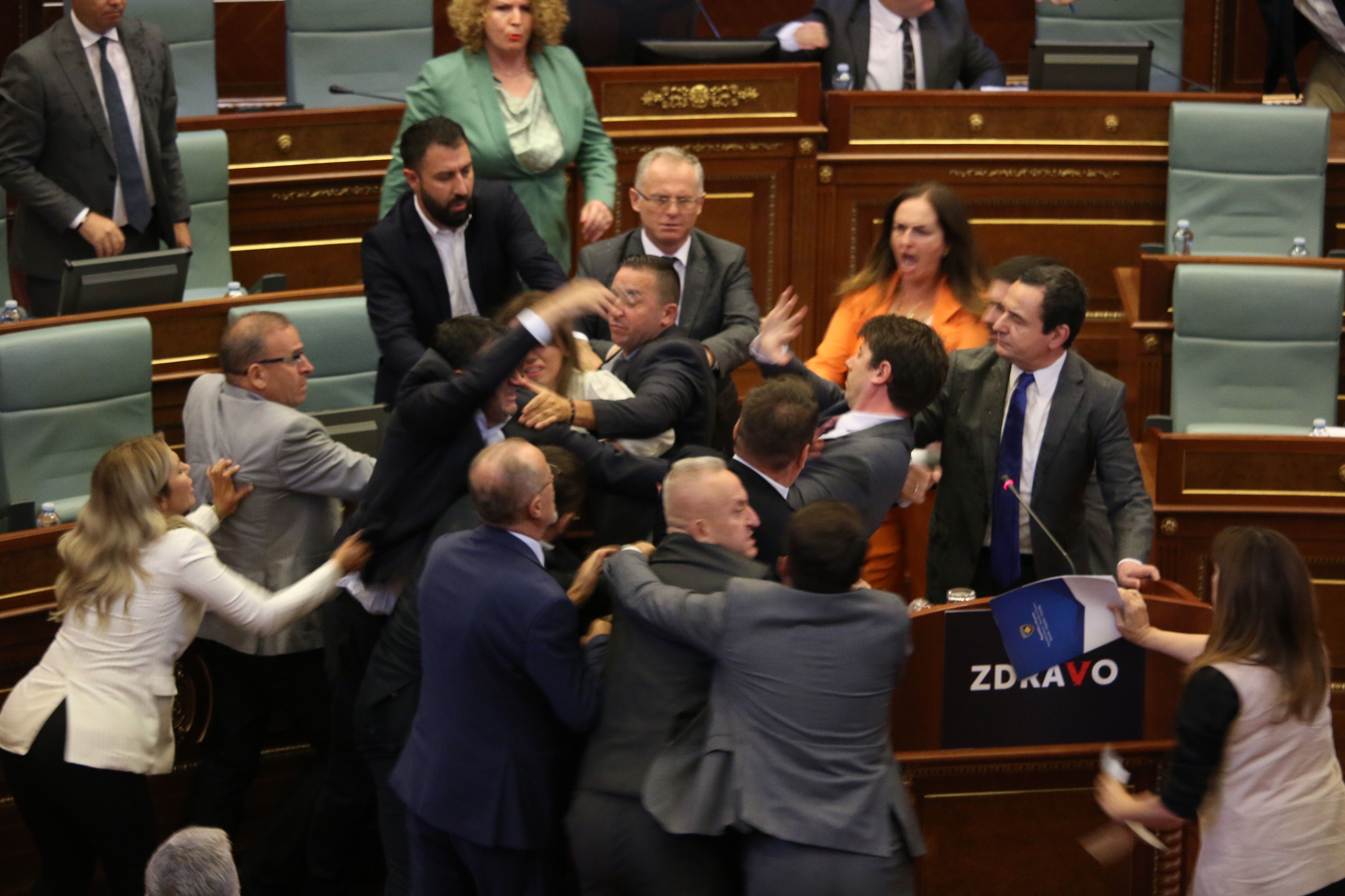 Fight breaks out in Kosovan Parliament