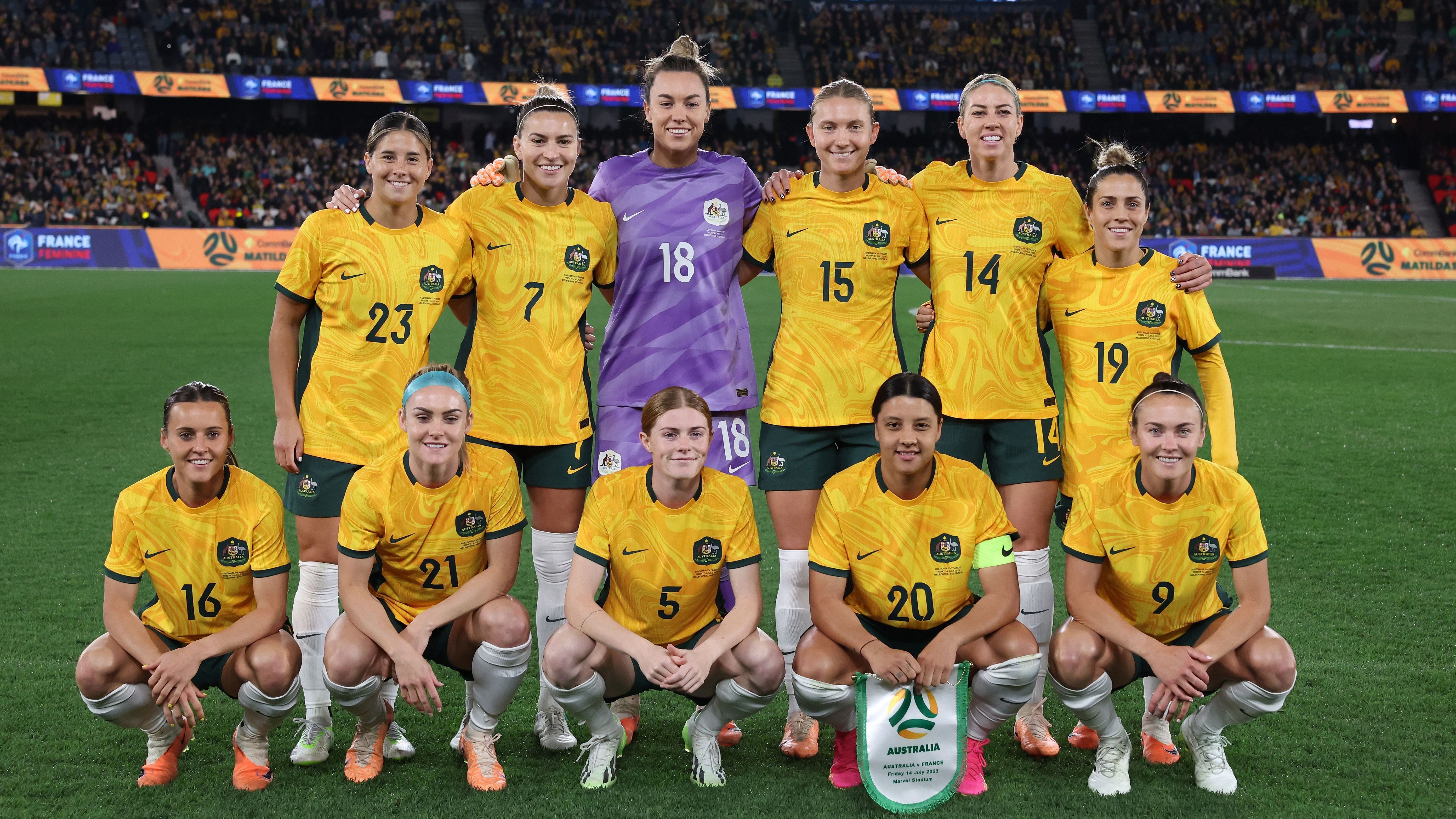 Seleção australiana antes de amistoso com a França