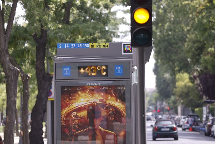 Registro de 43º C na avenida Paseo de la Castellana, em Madri, na Espanha, em 18 de julho / Photo by Miguel Pereira/Getty Images