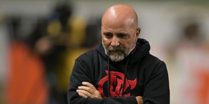 Jorge Sampaoli, técnico do Flamengo, em jogo do Campeonato Brasileiro