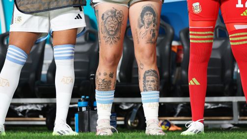 Yamila Rodríguez, da Argentina, e suas tatuagens na Copa do Mundo