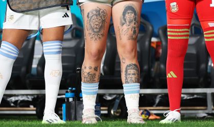 Yamila Rodríguez, da Argentina, e suas tatuagens na Copa do Mundo