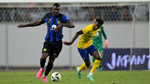 Marcus Thuram em ação pela Inter contra o Al-Nasr, em amistoso da pré-temporada