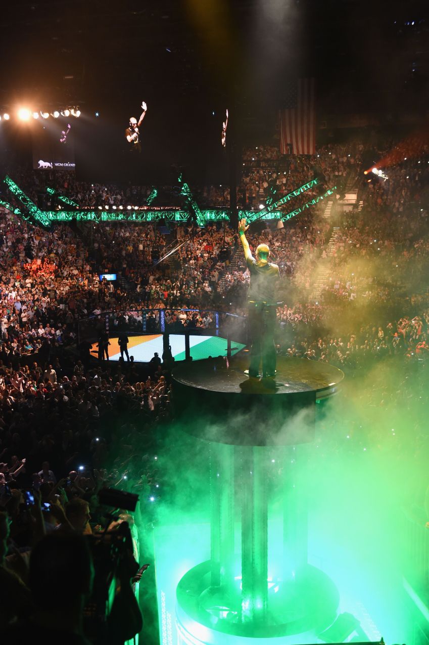 Sinéad O'Connor canta enquanto Conor McGregor entra na arena / Jeff Bottari/Zuffa LLC/Zuffa LLC via Getty Images