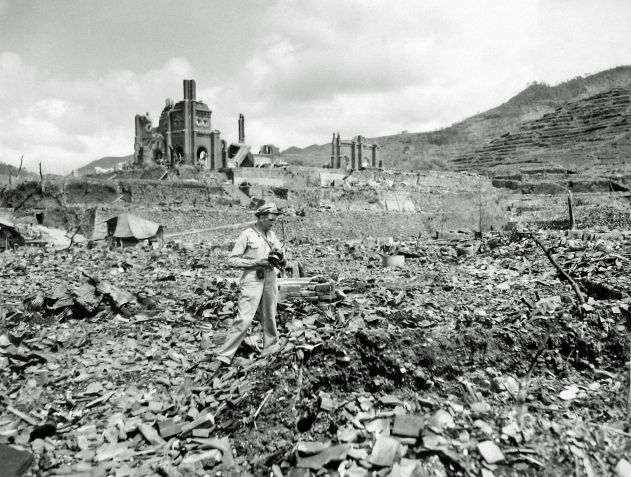 Hiroshima após o ataque da bomba atômica em 1945. • Prisma by Dukas/Getty Images