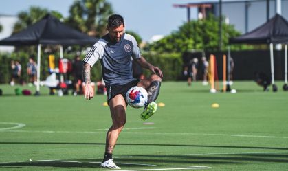Lionel Messi durante treino do Inter Miami