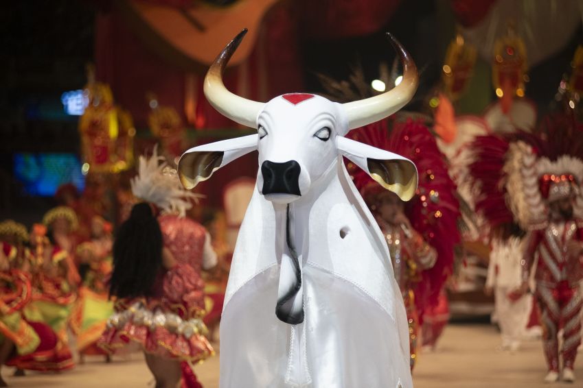 Terceira noite de apresentação do Boi Bumbá Garantido durante o 56º Festival Folclórico de Parintins, realizado na Arena do Bumbódromo, em Parintins (AM) / BETE MARQUES/O FOTOGRÁFICO/ESTADÃO CONTEÚDO