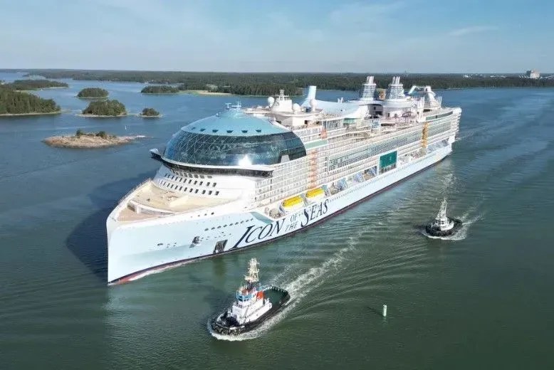Espera-se que o Icon of the Seas da Royal Caribbean International seja o maior navio de cruzeiro do mundo quando entrar em serviço no início de 2024 / Royal Caribbean International/Divulgação