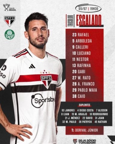 Calleri fazia tratamento intensivo / Reprodução / São Paulo