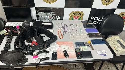 Equipamentos usados pela quadrilha especializada em invadir joalherias