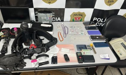 Equipamentos usados pela quadrilha especializada em invadir joalherias