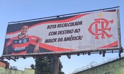 Outdoor da torcida do Flamengo celebra a contratação de Allan e cutuca Atlético-MG