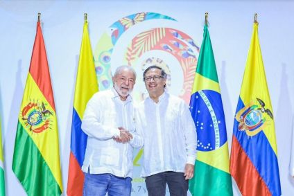 Presidente do Brasil, Luiz Inácio Lula da Silva, e seu correlato colombiano, Gustavo Petro